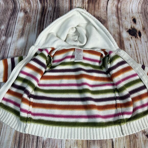 Gymboree Baby Girls Size 6-12M Mos Hooded Stripe Cardigan Sweater Top Infants - Picture 6 of 8